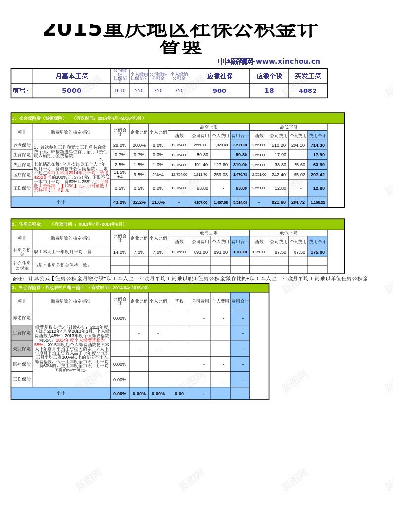 重庆地区最新社保公积金个税基数全能计算器办公Excel_88icon https://88icon.com 个税 全能 公积金 地区 基数 最新 社保 计算器 重庆