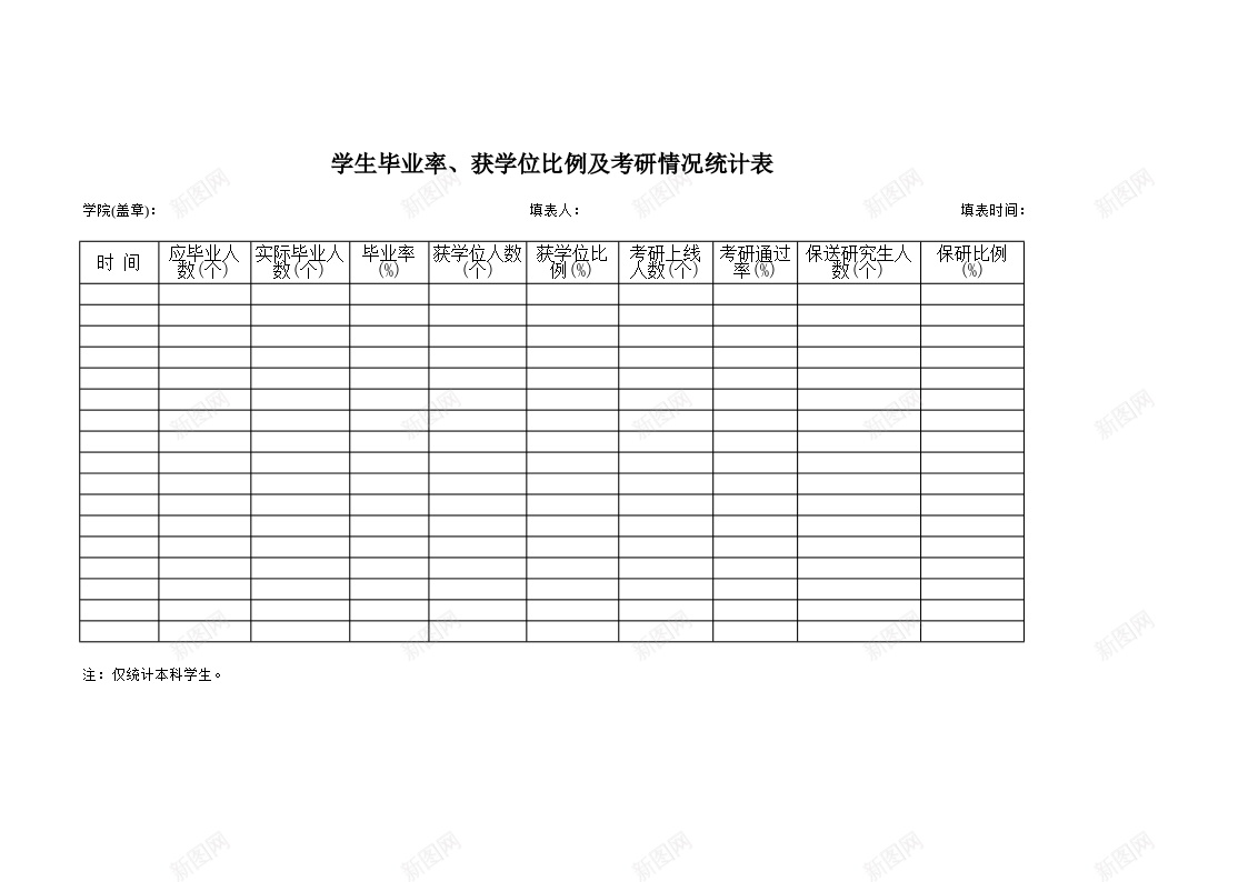 学生毕业率学位比例考研率办公Excel_88icon https://88icon.com 学位 学生 比例 毕业率 考研率