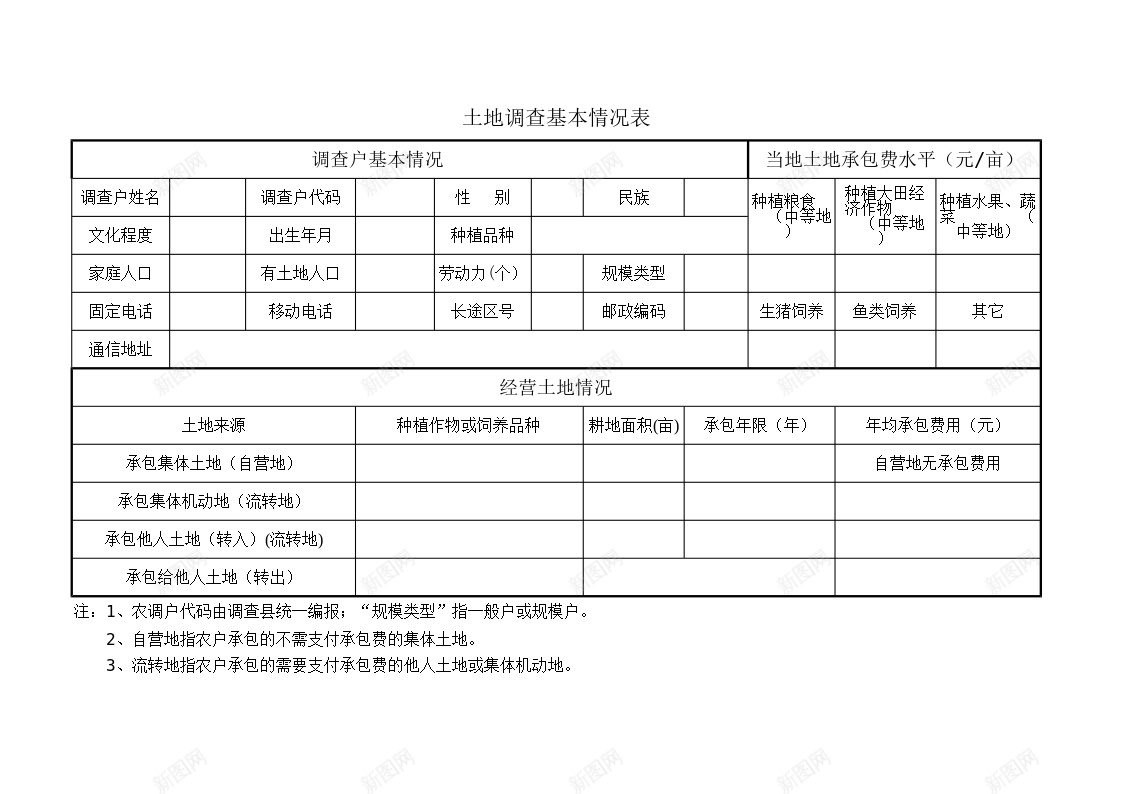 土地调查基本情况表办公Excel_88icon https://88icon.com 土地 基本 基本情况 情况表 调查