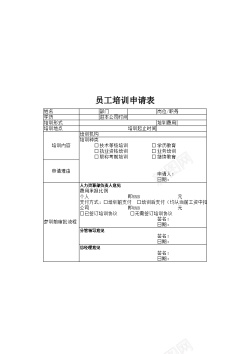 员工绩效考核表员工培训申请表