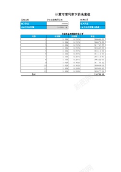 可变光计算可变利率下的未来值