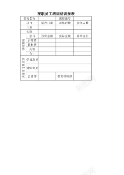 员工报表在职员工培训结训报表