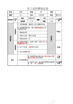 人员试用期鉴定表