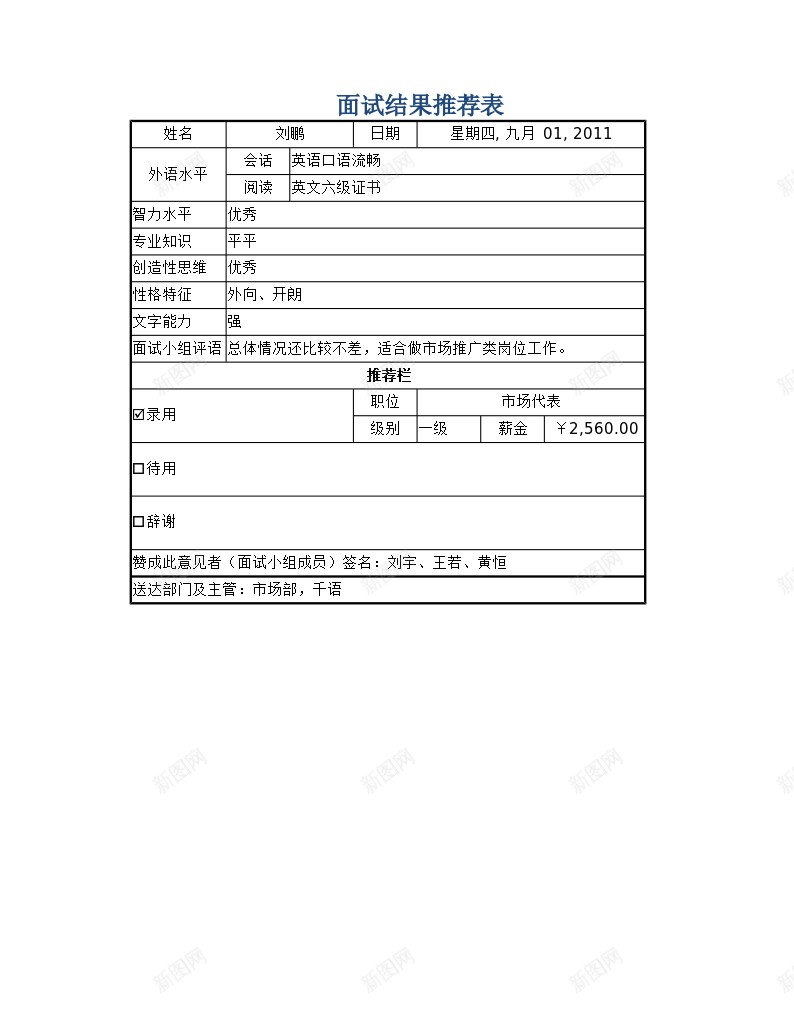 文件39面试结果推荐表办公Excel_88icon https://88icon.com 推荐表 文件 结果 面试