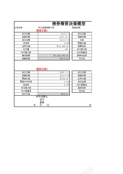 PNG透明背景素材债券筹资决策模型