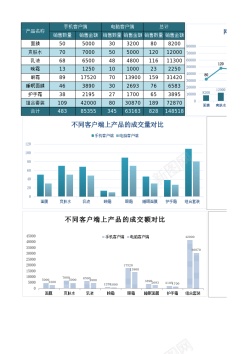 信息分析表网店销量分析Excel图表