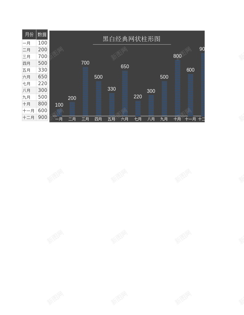 黑底经典网状柱形图办公Excel_88icon https://88icon.com 柱形图 经典 网状