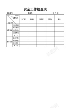 安全工作检查表